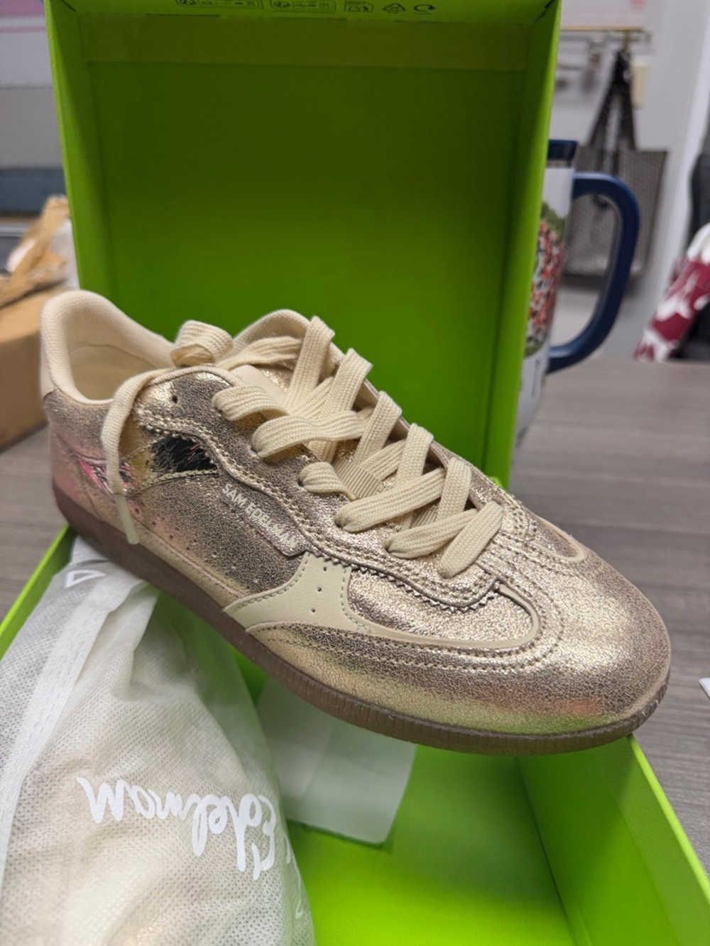 Sam Edelman Men's Sneaker in Metallic Gold